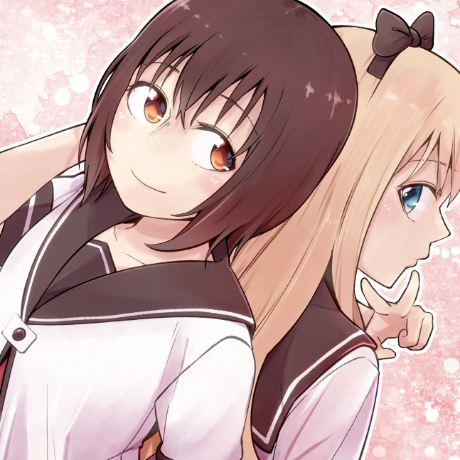 toshinou kyouko and funami yui (yuruyuri) drawn by moccochi