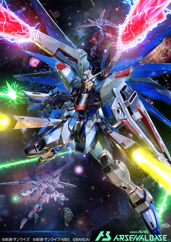 freedom gundam, strike rouge, justice gundam, and aile strike rouge (gundam and 2 more) drawn by yamataka_(blenderkame)