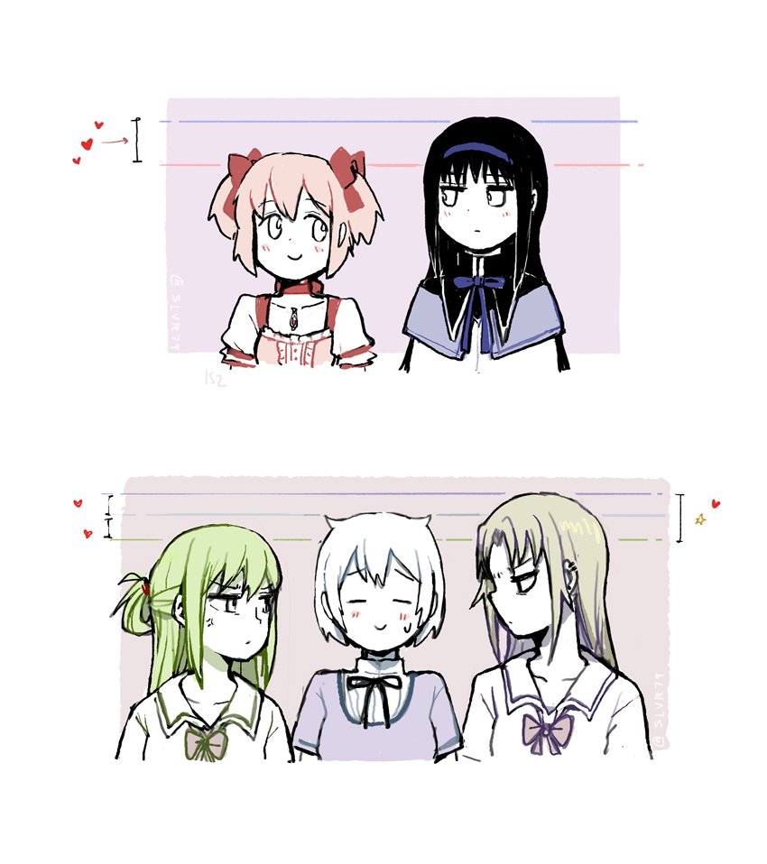 akemi homura, kaname madoka, alina gray, azusa mifuyu, and yukino kanae (mahou shoujo madoka magica and 1 more) drawn by silverxp