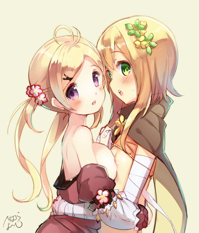 katabami and oxalis (flower knight girl) drawn by sorimura_youji