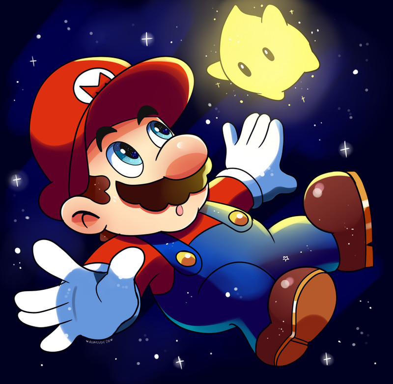 mario and luma (mario and 1 more) drawn by domestic_maid