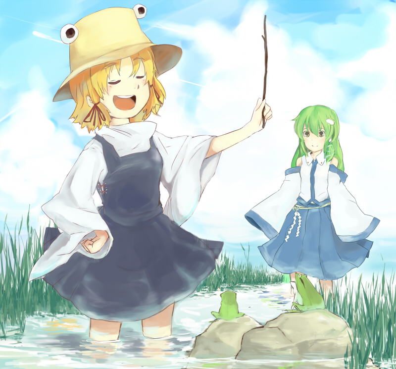 kochiya sanae and moriya suwako (touhou) drawn by sigeyama