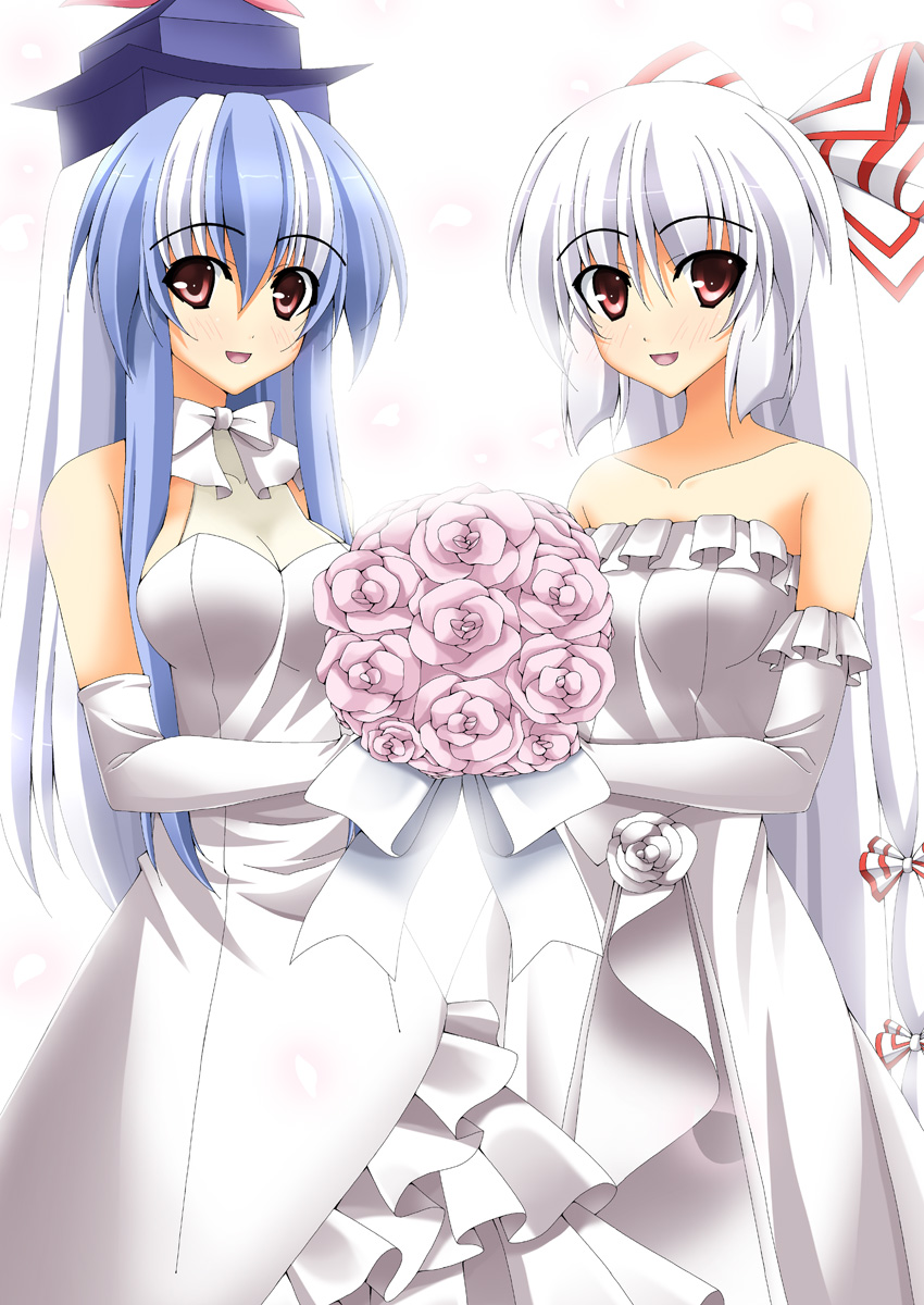 fujiwara no mokou and kamishirasawa keine (touhou) drawn by rappa_(rappaya)