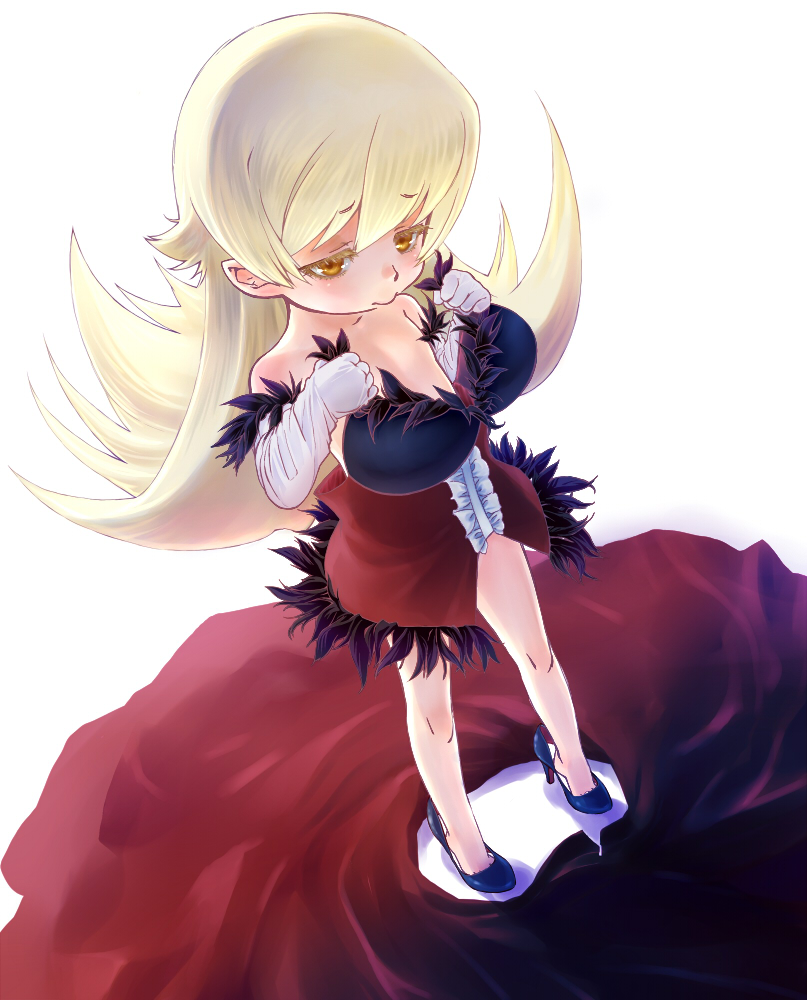 oshino shinobu (monogatari and 2 more) drawn by akutagawa_manbou
