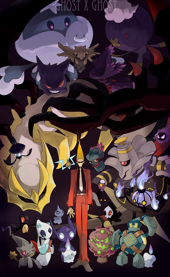 rotom, gengar, litwick, chandelure, gastly, and 18 more (pokemon and 1 more) drawn by denbaa