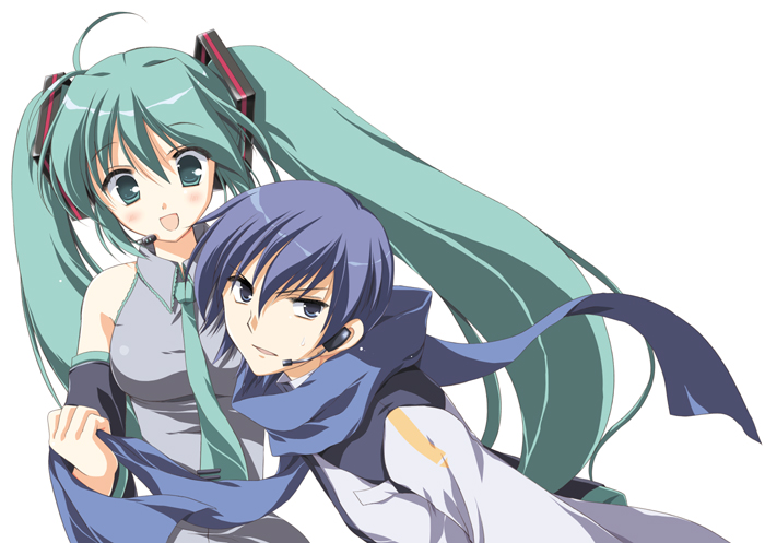 hatsune miku and kaito (vocaloid) drawn by odawara_hakone