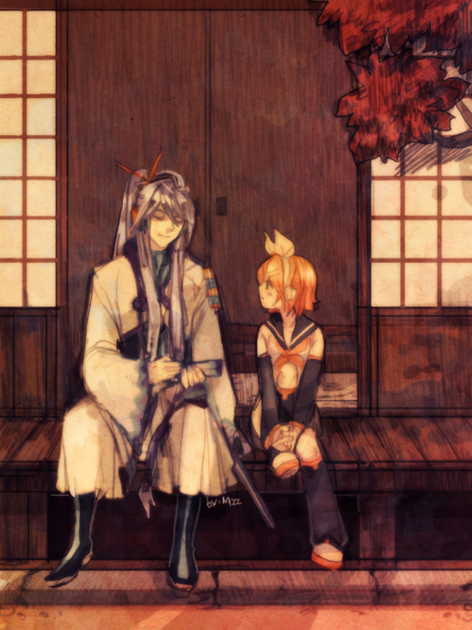 kagamine rin and kamui gakupo (vocaloid) drawn by mzz