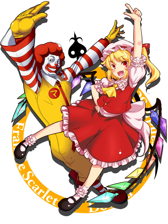 flandre scarlet and ronald mcdonald (touhou and 2 more) drawn by no~ma