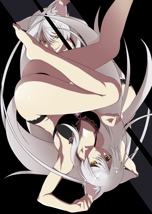 hanekawa tsubasa and black hanekawa (monogatari and 1 more) drawn by gesugesu_ahoaho
