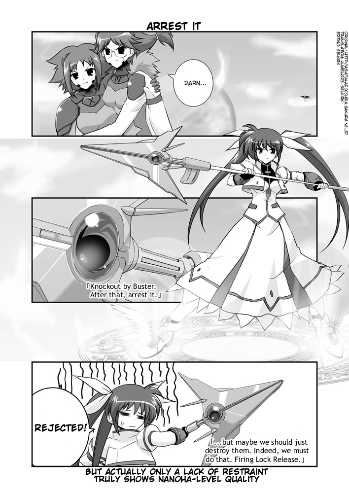 takamachi nanoha, raising heart, dieci, and quattro (lyrical nanoha and 1 more) drawn by mikage_takashi