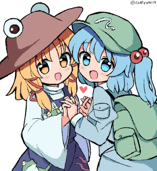 moriya suwako and kawashiro nitori (touhou) drawn by ramudia_(lamyun)