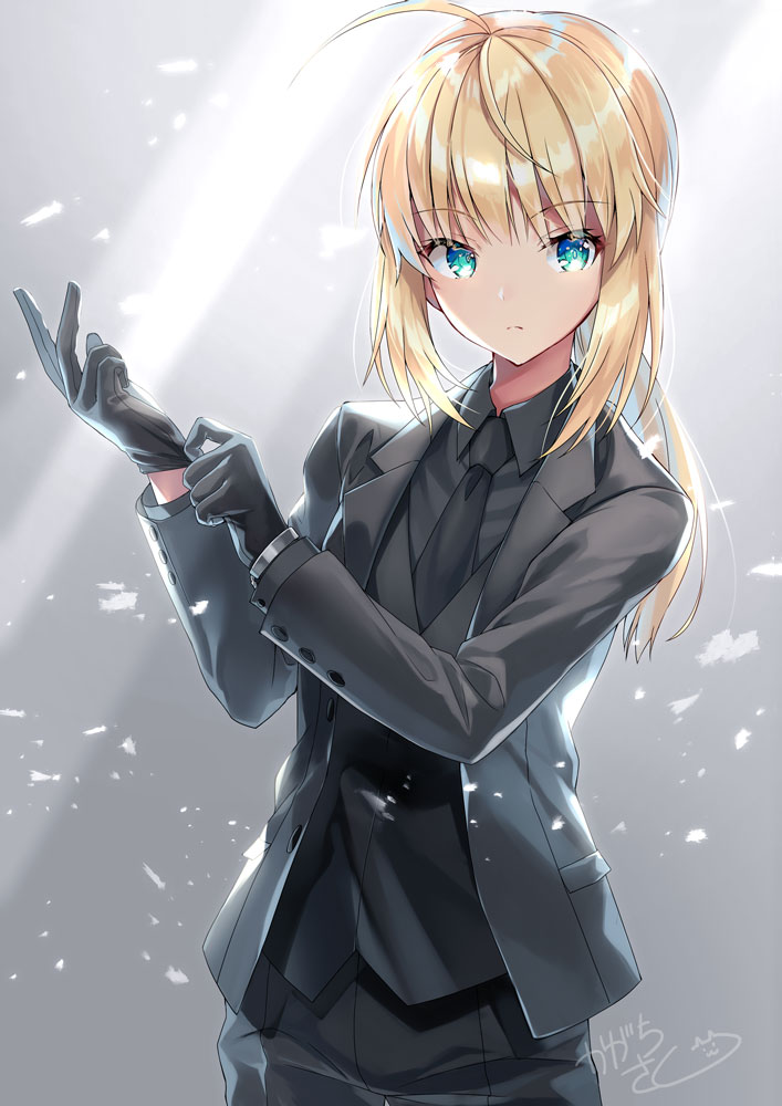 artoria pendragon and saber (fate and 1 more) drawn by kagachi_saku