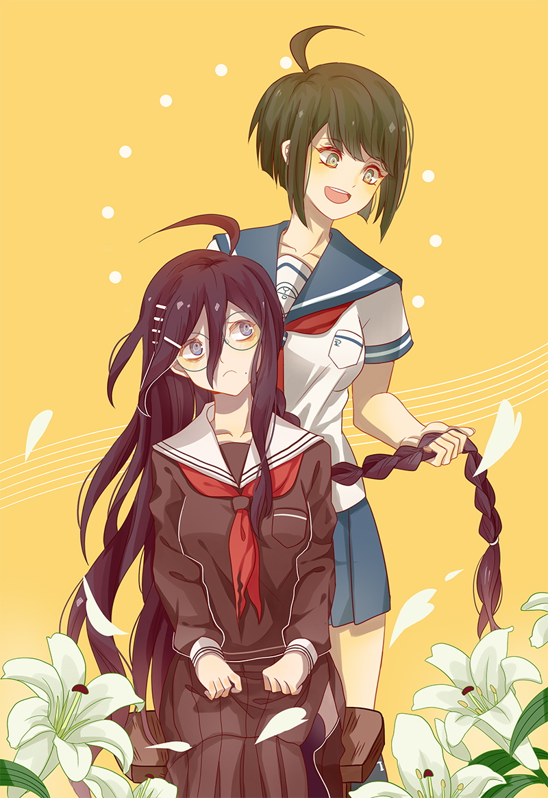 fukawa toko and naegi komaru (danganronpa and 1 more) drawn by mori_(519378803)