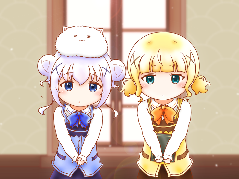 kafuu chino, kirima syaro, and tippy (gochuumon wa usagi desu ka?) drawn by goth_risuto