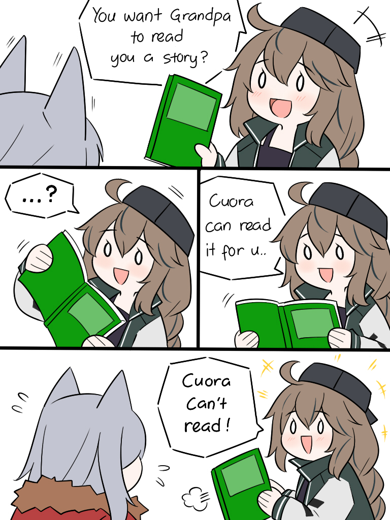 projekt red and cuora (arknights) drawn by guin_guin