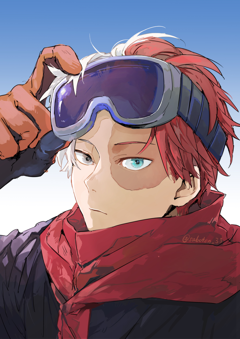 todoroki shoto (boku no hero academia) drawn by saboten_33