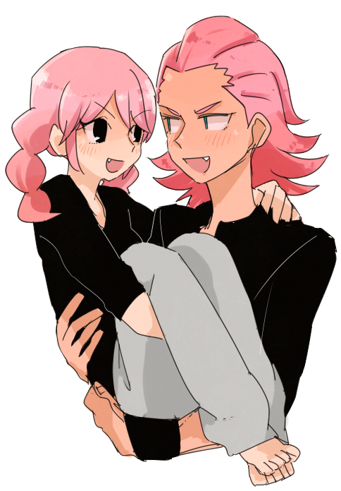 gouenji yuuka and senguuji yamato (inazuma eleven and 1 more) drawn by gamipo