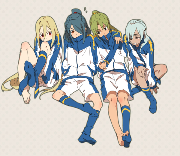 kazemaru ichirouta, afuro terumi, sakuma jirou, and midorikawa ryuuji (inazuma eleven) drawn by kiu_(la1961)