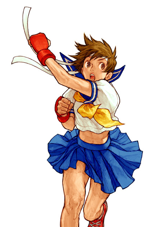 kasugano sakura (street fighter and 2 more) drawn by nishimura_kinu