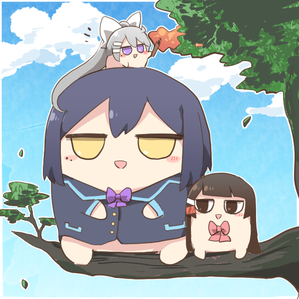 shizuka rin, kaede-chan, and mito-chan (nijisanji and 1 more) drawn by rebecca_(keinelove)
