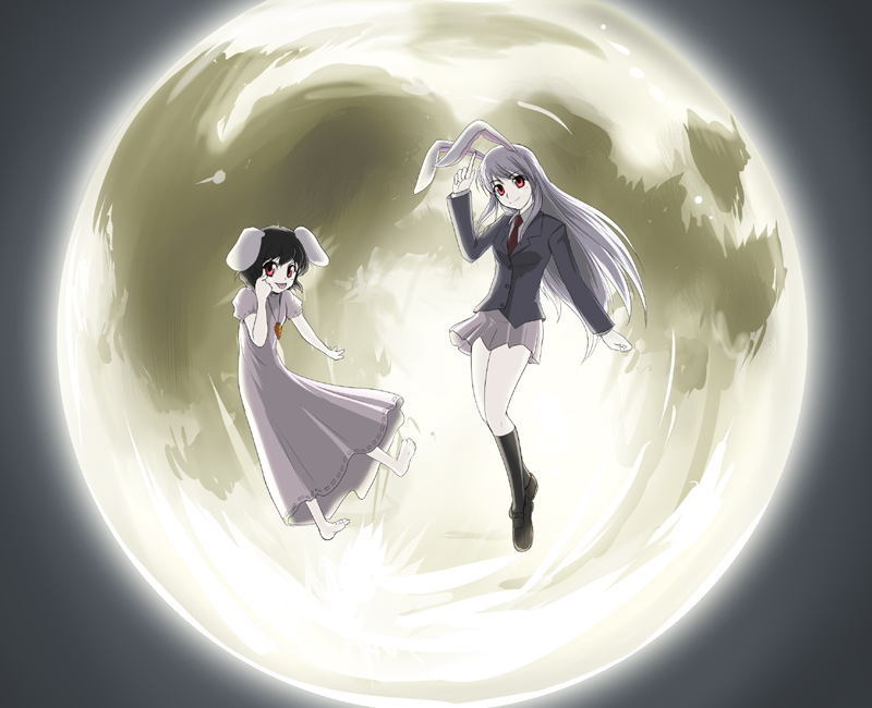 reisen udongein inaba and inaba tewi (touhou) drawn by kanzuki_yuu