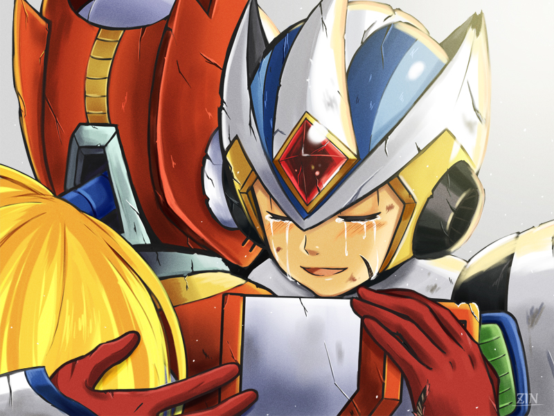 zero, x, and second armor x (mega man and 2 more) drawn by zin_(hamizu)