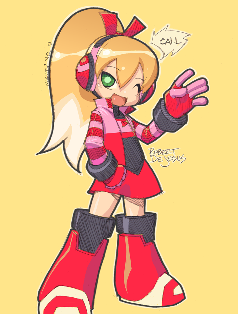 call and call f (mighty no. 9) drawn by robert_de_jesus