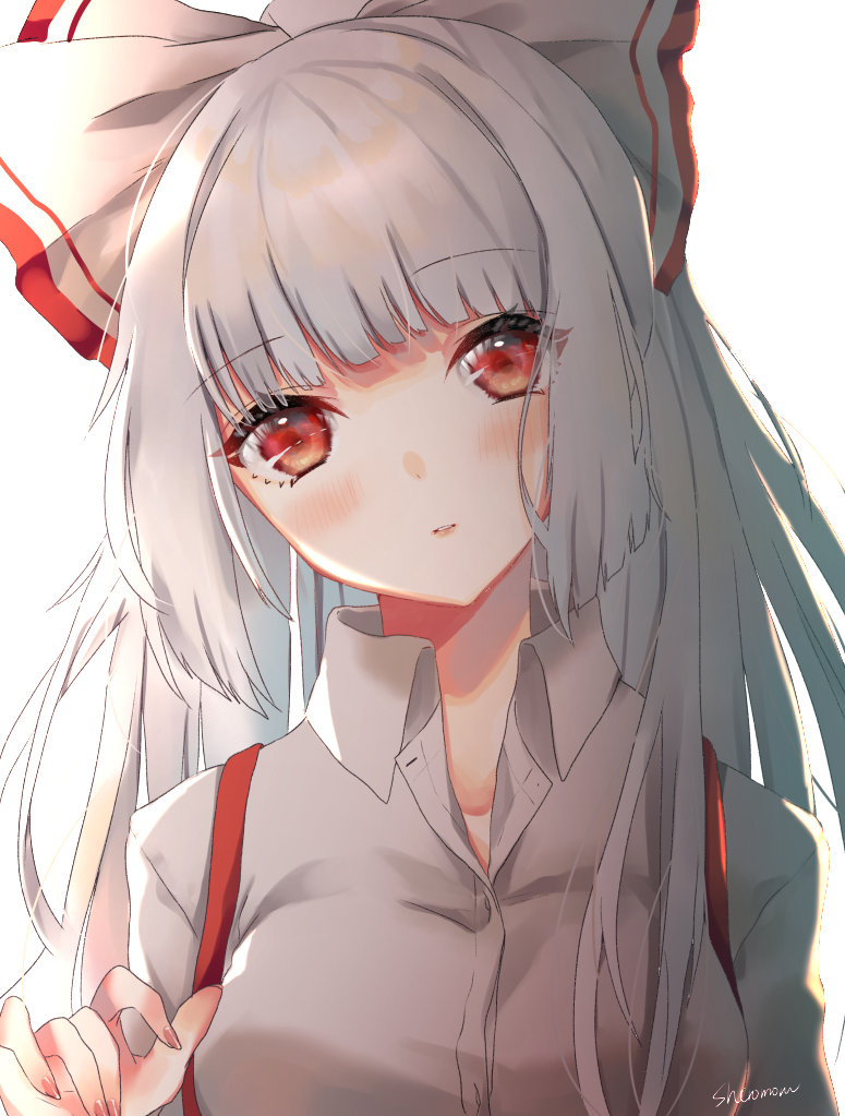 fujiwara no mokou (touhou) drawn by shiromoru_(yozakura_rety)