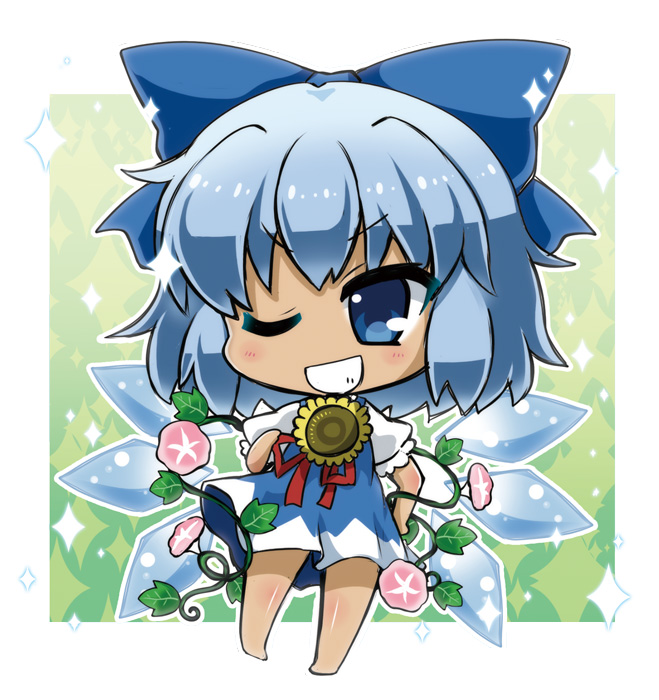 cirno and tanned cirno (touhou) drawn by noai_nioshi