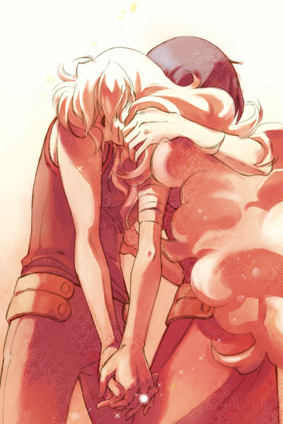 nia teppelin and simon (tengen toppa gurren lagann) drawn by akutsu_(yuumi)