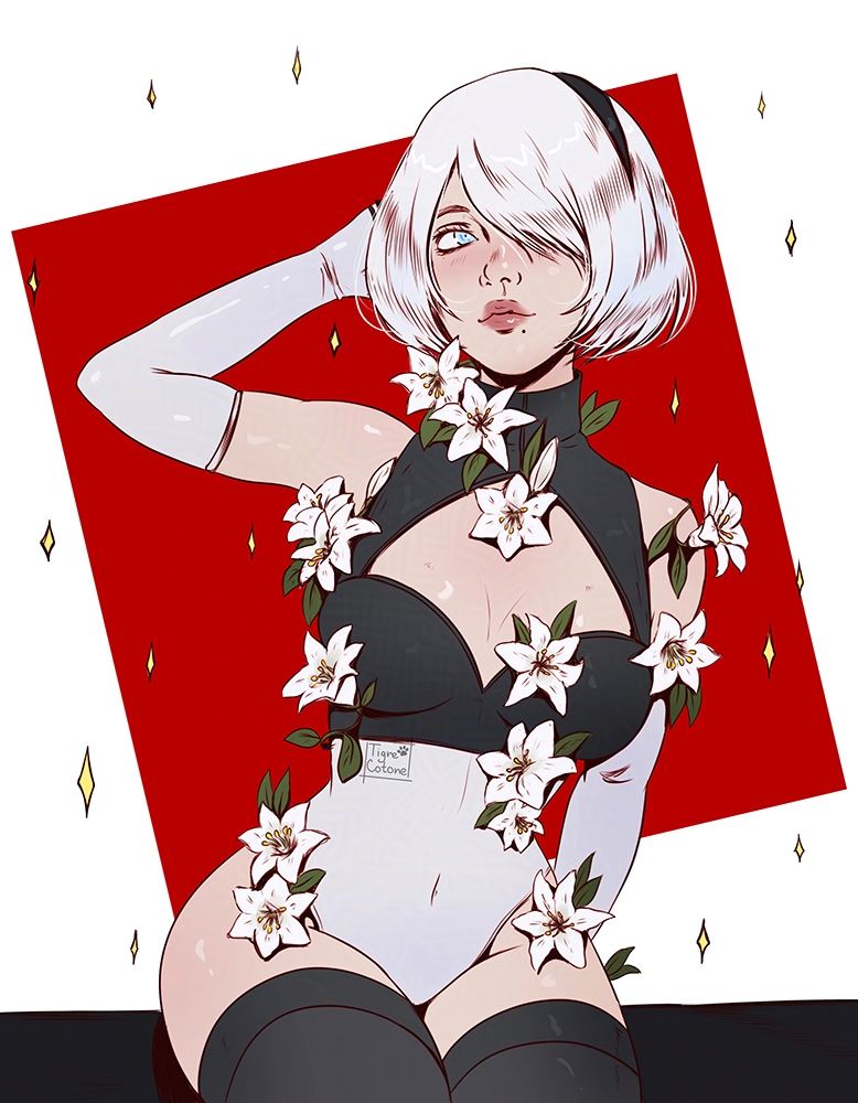2b (nier and 1 more) drawn by tigre_cotone