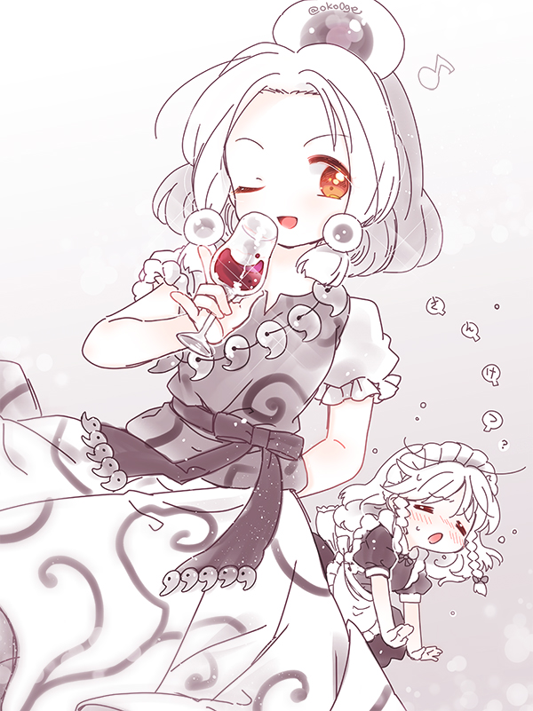 izayoi sakuya and tamatsukuri misumaru (touhou) drawn by biyon