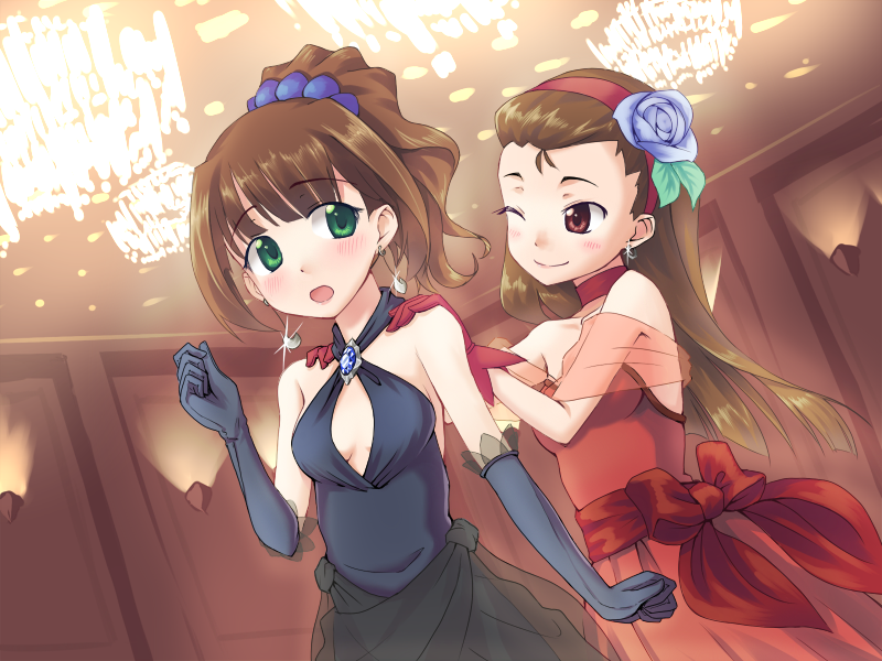 minase iori and takatsuki yayoi (idolmaster) drawn by hakkaku_shikimi