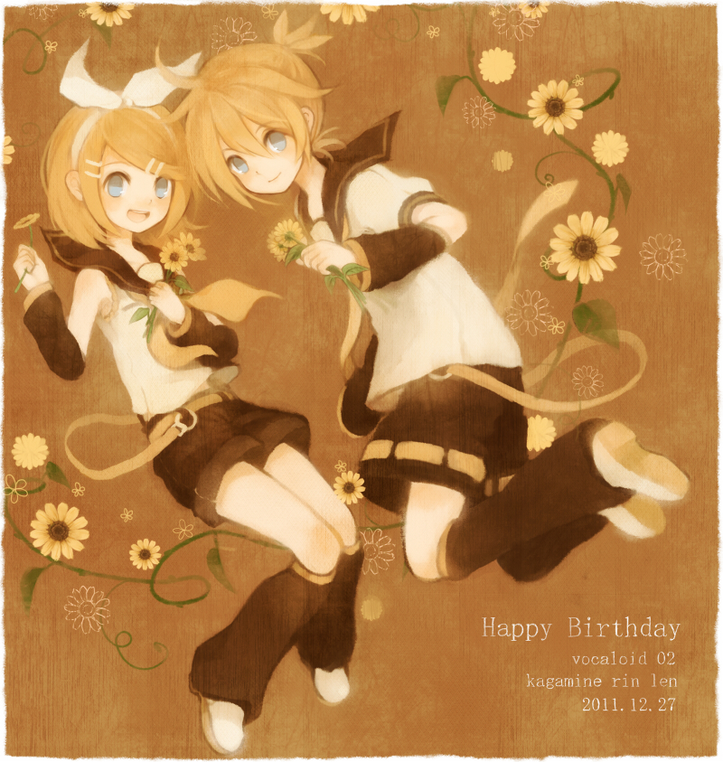 kagamine rin and kagamine len (vocaloid) drawn by mikanniro