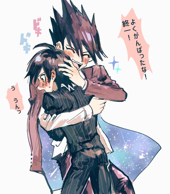 saihara shuichi and momota kaito (danganronpa and 1 more) drawn by niwato_(muma-ni)