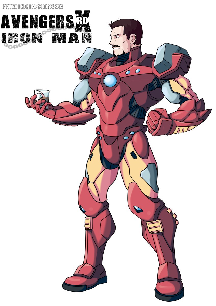 tony stark and iron man (guilty gear and 3 more) drawn by shamserg