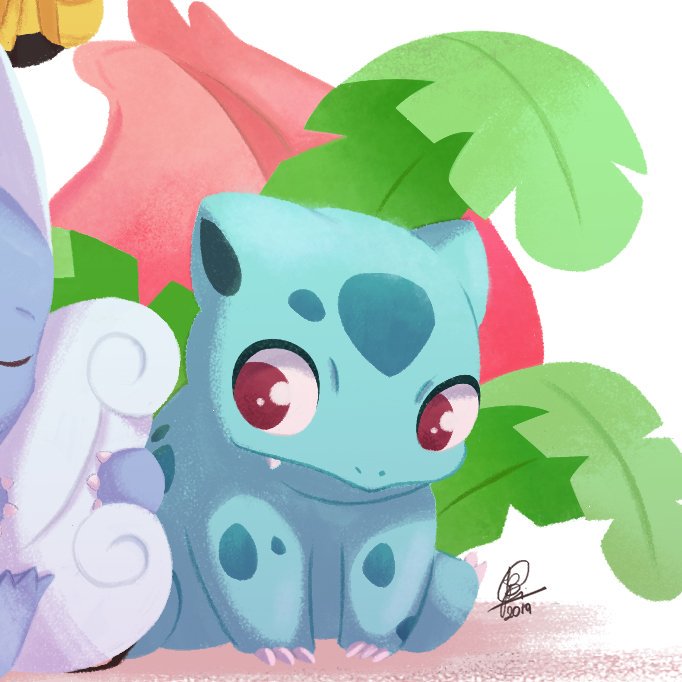 ivysaur and wartortle (pokemon) drawn by jac_nicolau