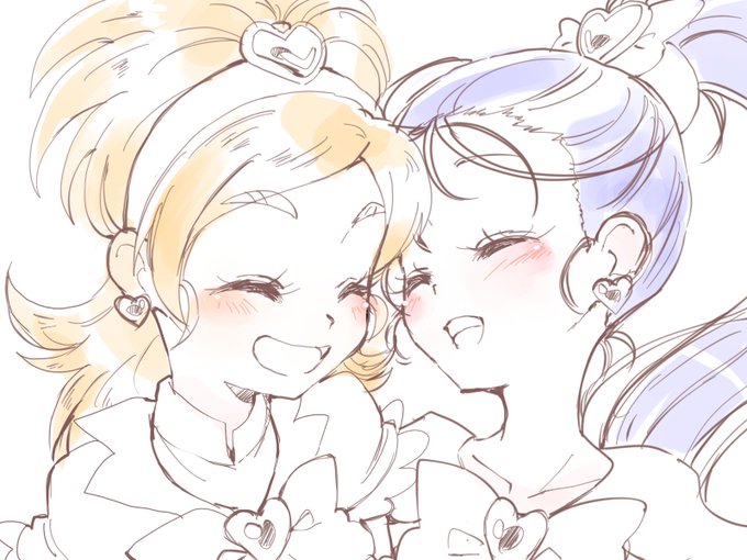 hyuuga saki, mishou mai, cure bloom, and cure egret (precure and 1 more) drawn by azuma_yukihiko
