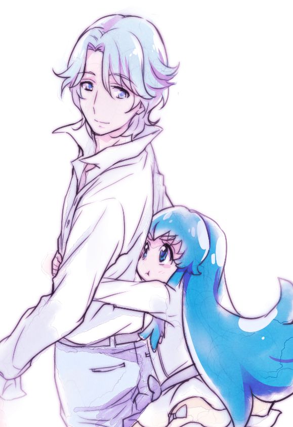 shirayuki hime and blue (precure and 1 more) drawn by chiyo_(rotsurechiriha)