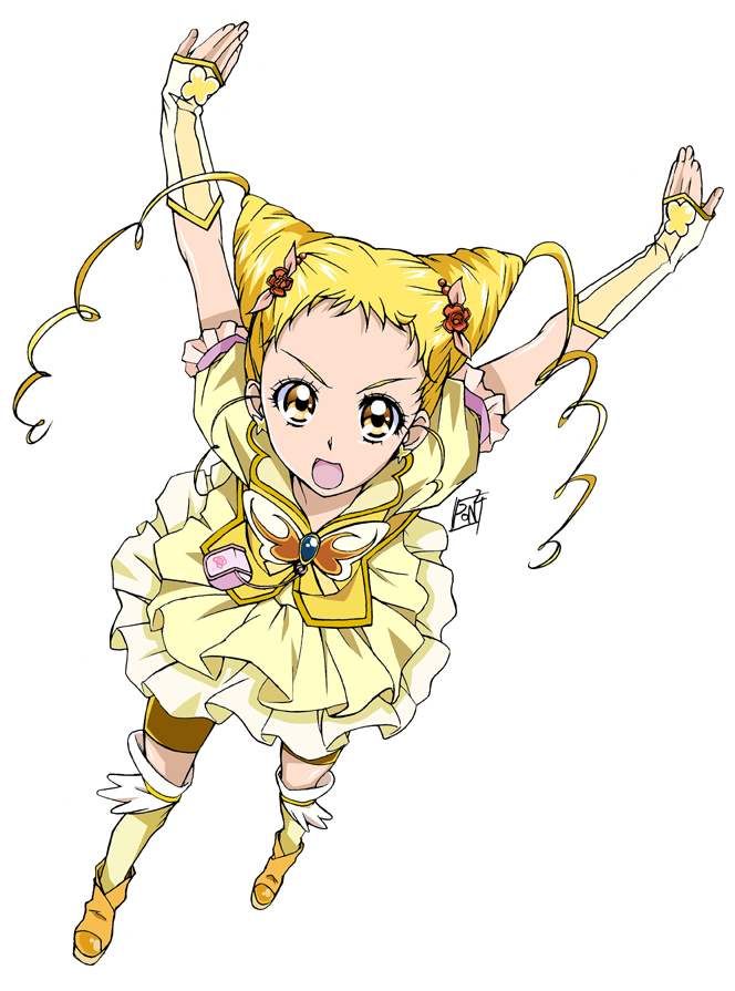 kasugano urara and cure lemonade (precure and 1 more) drawn by ponpon