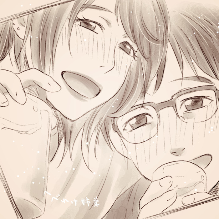 katsuki yuuri and katsuki mari (yuri!!! on ice) drawn by dorocoko