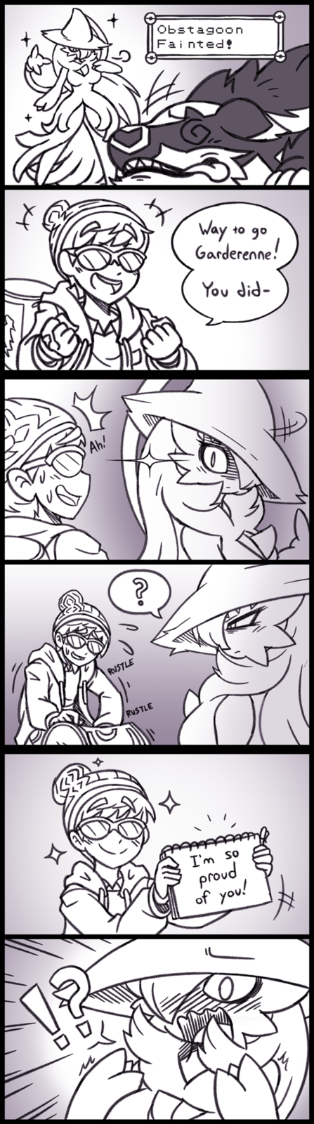 gardevoir, victor, hatterene, obstagoon, and garderenne (pokemon and 1 more) drawn by rakkuguy