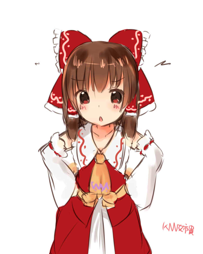 hakurei reimu and kanna (touhou and 1 more) drawn by ropu