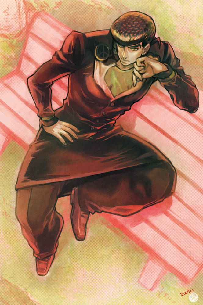 higashikata josuke (jojo no kimyou na bouken and 1 more) drawn by suzuki_tsuta