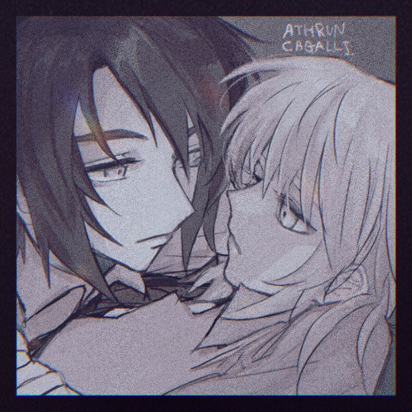 cagalli yula athha and athrun zala (gundam and 1 more) drawn by she_(morianosu)