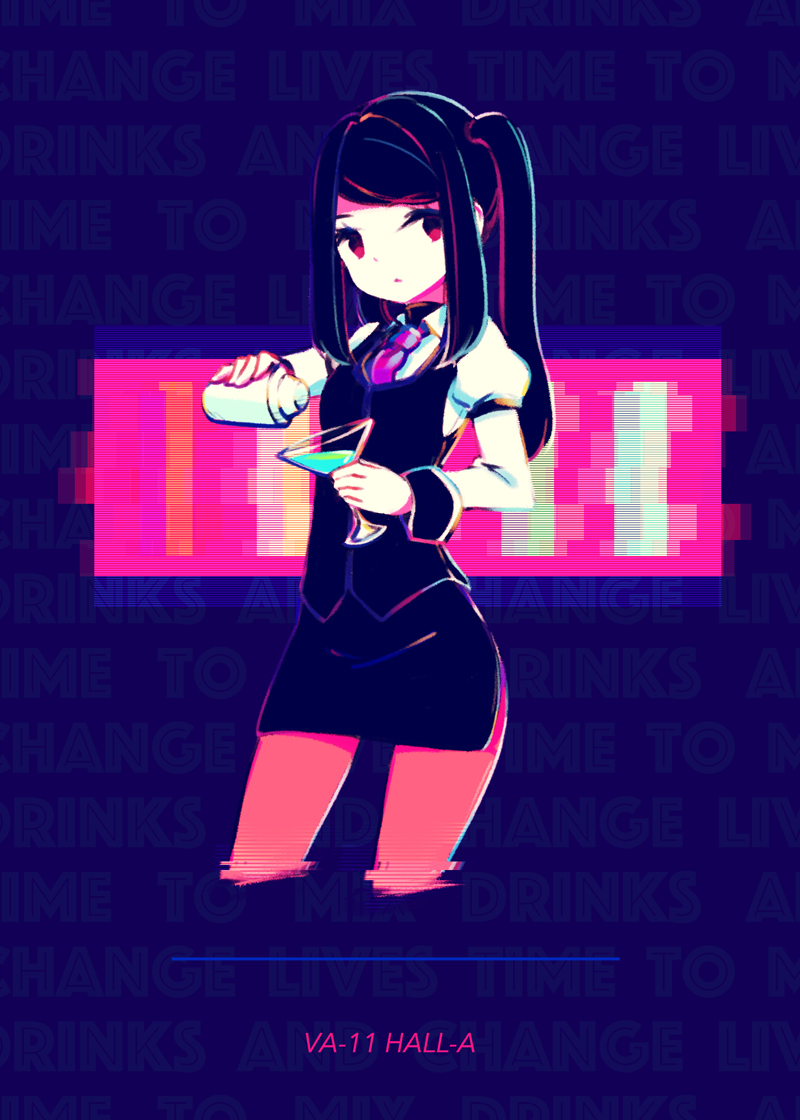 jill stingray (va-11 hall-a) drawn by makaroll