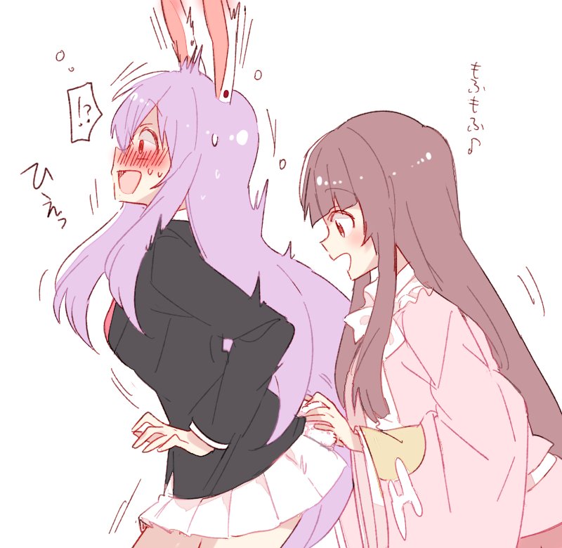 reisen udongein inaba and houraisan kaguya (touhou) drawn by 6_(yuchae)