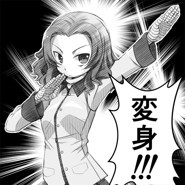 rosehip (girls und panzer and 2 more) drawn by gofu