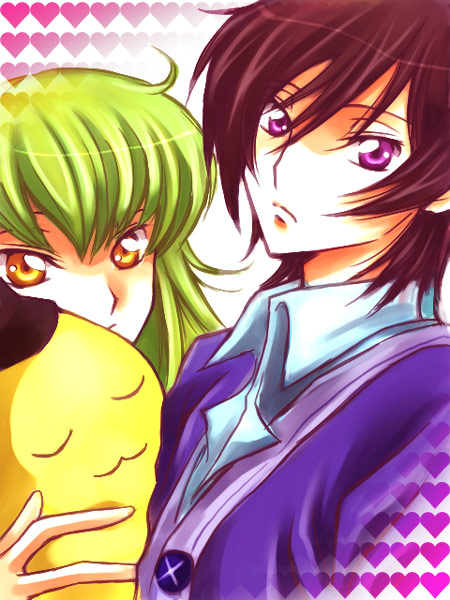 c.c., lelouch vi britannia, and cheese-kun (code geass and 1 more) drawn by koromo_(kinu)