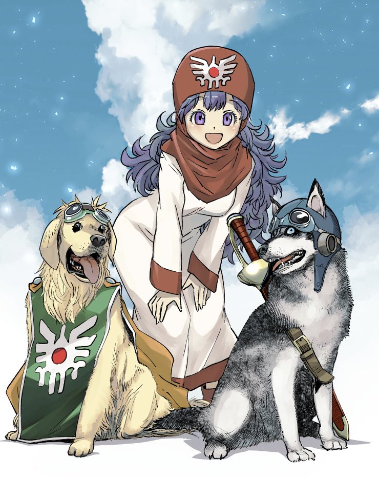 princess of moonbrook, prince of lorasia, and prince of samantoria (dragon quest and 1 more) drawn by muramasa_mikado